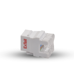 ExTell CAT6 180° Keystone Jack, Unshielded, White