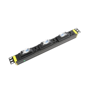 1U 3 way Cabinet PDU with 3P air circuit breaker 250V, 10A Universal