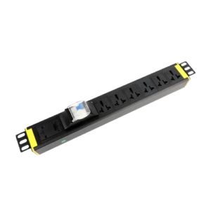 1U 6 way Cabinet PDU with Earth Leakage protection 250V, 16A Universal