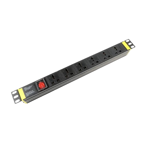 1U 6 way Cabinet PDU with Switch 250V, 10A Universal