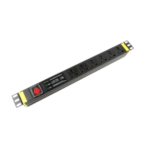 1U 6 way Cabinet PDU with Switch and 3D Light 250V, 10A Universal
