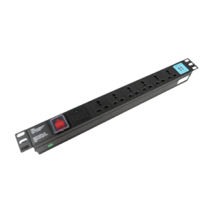 1U 6 way Cabinet PDU with Switch, Sigle lighting protection and USB 250V, 10A Universal