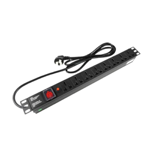 1U 8 way Cabinet PDU with Switch and Overload protection 250V, 16A Universal
